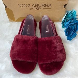 Koolaburra By UGG Burgundy Fuzz'n II Slipper-7M